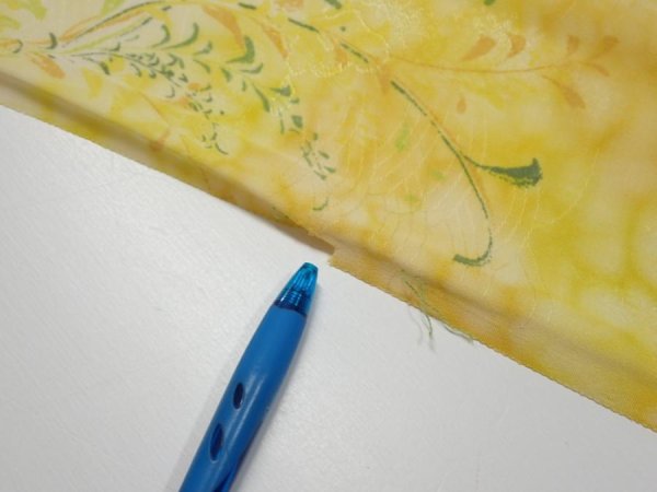 Photo6: 3Q02z60  Japanese Kimono Silk  FABRIC Plants Yellow 40.9x14.8 (6)