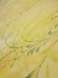 Photo4: 3Q03z90  Japanese Kimono Silk  FABRIC Plants Yellow 66.1x15.0 (4)