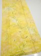 Photo2: 3Q04z90  Japanese Kimono Silk  FABRIC Plants Yellow 66.1x14.8 (2)