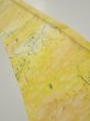 Photo1: 3Q07z40  Japanese Kimono Silk  FABRIC Plants Yellow 59.8x7.5 (1)