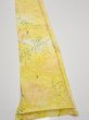 Photo2: 3Q07z40  Japanese Kimono Silk  FABRIC Plants Yellow 59.8x7.5 (2)