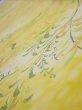 Photo4: 3Q07z40  Japanese Kimono Silk  FABRIC Plants Yellow 59.8x7.5 (4)
