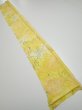 Photo5: 3Q07z40  Japanese Kimono Silk  FABRIC Plants Yellow 59.8x7.5 (5)