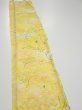 Photo3: 3Q08z40  Japanese Kimono Silk  FABRIC Plants Yellow 59.8x7.5 (3)