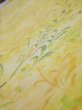 Photo4: 3Q08z40  Japanese Kimono Silk  FABRIC Plants Yellow 59.8x7.5 (4)