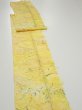 Photo3: 3Q09z60  Japanese Kimono Silk  FABRIC Plants Yellow 84.3x7.3 (3)