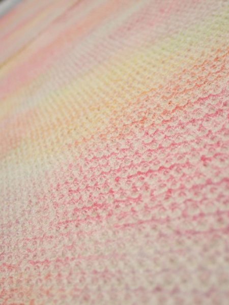 Photo4: 3Q01z50  Japanese Kimono Silk  FABRIC Shibori Pink 48.0x14.0 (4)