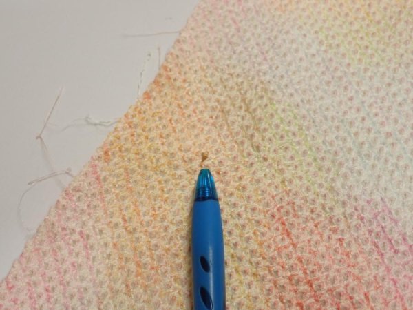 Photo6: 3Q02z50  Japanese Kimono Silk  FABRIC Shibori Pink 48.0x13.8 (6)