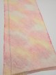 Photo2: 3Q03z70  Japanese Kimono Silk  FABRIC Shibori Pink 62.2x13.8 (2)