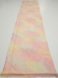 Photo5: 3Q05z70  Japanese Kimono Silk  FABRIC Shibori Pink 61.4x13.8 (5)