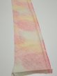 Photo2: 3Q07z30  Japanese Kimono Silk  FABRIC Shibori Pink 55.9x7.1 (2)