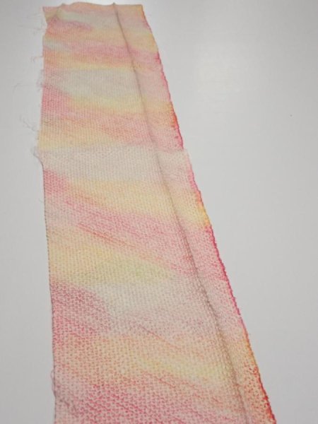 Photo3: 3Q07z30  Japanese Kimono Silk  FABRIC Shibori Pink 55.9x7.1 (3)