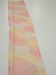 Photo3: 3Q08z30  Japanese Kimono Silk  FABRIC Shibori Pink 55.9x7.1 (3)