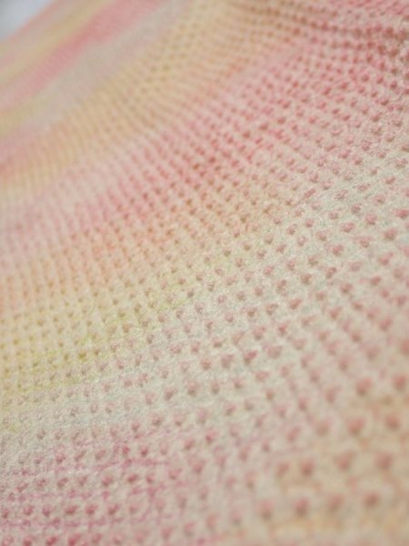 Photo5: 3Q10z20  Japanese Kimono Silk  FABRIC Shibori Pink 32.3x6.5 (5)