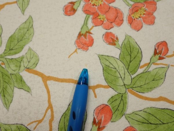 Photo6: 3Q01z90  Japanese Kimono Silk  FABRIC Sakura Off-white 69.3x14.0 (6)