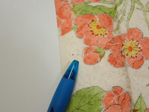 Photo6: 3Q03z90  Japanese Kimono Silk  FABRIC Sakura Off-white 69.3x14.0 (6)