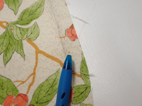 Photo6: 3Q05z50  Japanese Kimono Silk  FABRIC Sakura Off-white 65.0x7.5 (6)