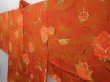 Photo2: 6010T01z530 Vintage Japanese Kimono Silk HAORI Flowers Dark orange (2)