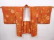 Photo5: 6010T01z530 Vintage Japanese Kimono Silk HAORI Flowers Dark orange (5)