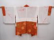 Photo6: 6010T01z530 Vintage Japanese Kimono Silk HAORI Flowers Dark orange (6)