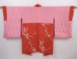 Photo8: 6010T02z390 Vintage Japanese Kimono Silk HAORI Flower Orange-Brown (8)