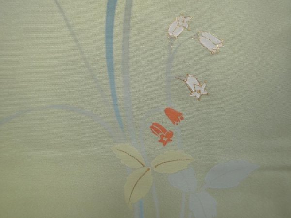 Photo4: 6010T03z540 Vintage Japanese Kimono Silk HAORI Flower Light olive (4)