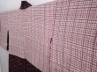 Photo7: 6010T04z560 Vintage Japanese Kimono Silk HAORI  Dark grape-Red (7)