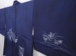 Photo2: 6010T05z520 Vintage Japanese Kimono Silk HAORI Princess Navy (2)