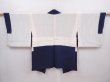 Photo6: 6010T05z520 Vintage Japanese Kimono Silk HAORI Princess Navy (6)