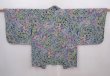 Photo1: 6010T06z450 Vintage Japanese Kimono Silk HAORI Flowers Navy (1)