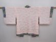 Photo6: 6010T06z450 Vintage Japanese Kimono Silk HAORI Flowers Navy (6)