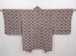 Photo1: 6010T07z520 Vintage Japanese Kimono Silk HAORI  Black (1)