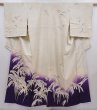 Photo1: 6010T08z730 Vintage Japanese Kimono Silk TSUKESAGE Flower Off-white (1)