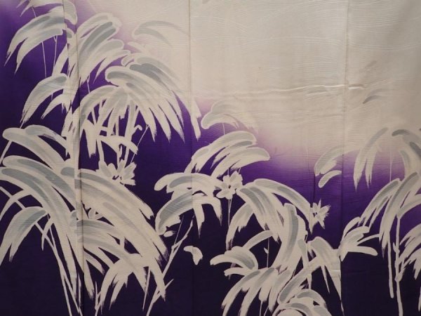 Photo8: 6010T08z730 Vintage Japanese Kimono Silk TSUKESAGE Flower Off-white (8)