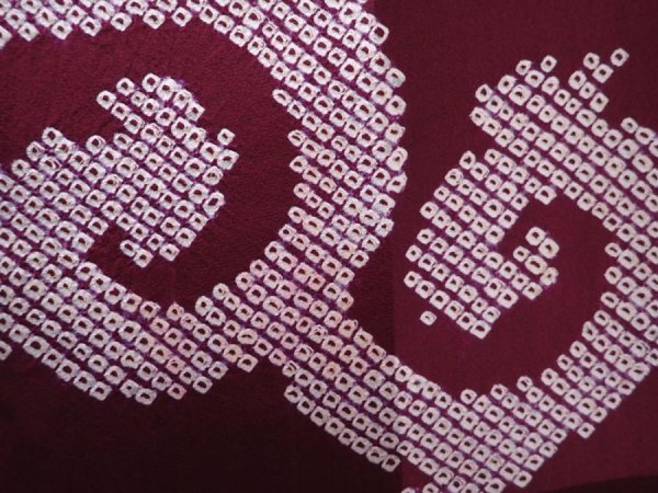 Photo4: 6010T09z780 Vintage Japanese Kimono Silk KOMON Karakusa Dull purple (4)