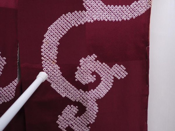 Photo6: 6010T09z780 Vintage Japanese Kimono Silk KOMON Karakusa Dull purple (6)