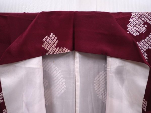 Photo8: 6010T09z780 Vintage Japanese Kimono Silk KOMON Karakusa Dull purple (8)