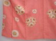 Photo3: 6010T10z800 Vintage Japanese Kimono Silk KOMON Tachibana Coral pink (3)