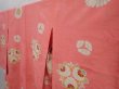 Photo4: 6010T10z800 Vintage Japanese Kimono Silk KOMON Tachibana Coral pink (4)