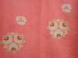 Photo5: 6010T10z800 Vintage Japanese Kimono Silk KOMON Tachibana Coral pink (5)