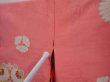 Photo7: 6010T10z800 Vintage Japanese Kimono Silk KOMON Tachibana Coral pink (7)