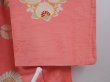 Photo8: 6010T10z800 Vintage Japanese Kimono Silk KOMON Tachibana Coral pink (8)