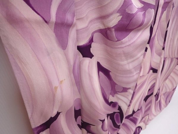 Photo3: 6010T11z920 Vintage Japanese Kimono Silk KOMON  Purple (3)