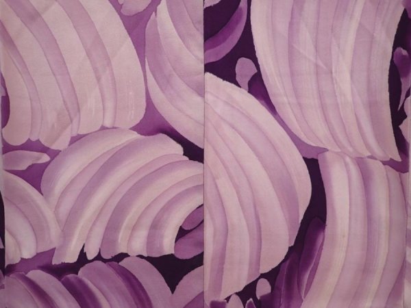 Photo5: 6010T11z920 Vintage Japanese Kimono Silk KOMON  Purple (5)