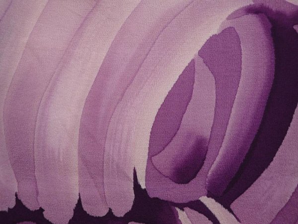 Photo6: 6010T11z920 Vintage Japanese Kimono Silk KOMON  Purple (6)