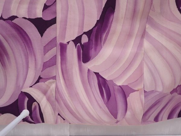 Photo8: 6010T11z920 Vintage Japanese Kimono Silk KOMON  Purple (8)