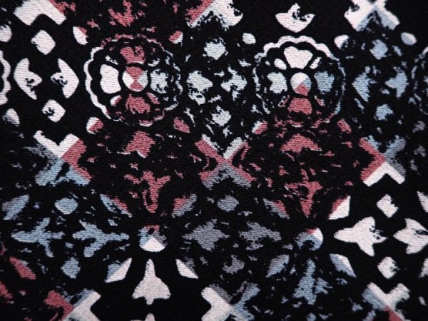 Photo6: 6010T12z810 Vintage Japanese Kimono Silk KOMON  Black (6)