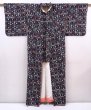 Photo8: 6010T12z810 Vintage Japanese Kimono Silk KOMON  Black (8)