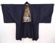 Photo4: 6011T01z480 Vintage Japanese Kimono Silk Men's HAORI Dragon Black (4)