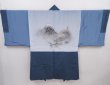 Photo3: 6011T02z600 Vintage Japanese Kimono Silk Men's HAORI Dragon Blue-Gray (3)